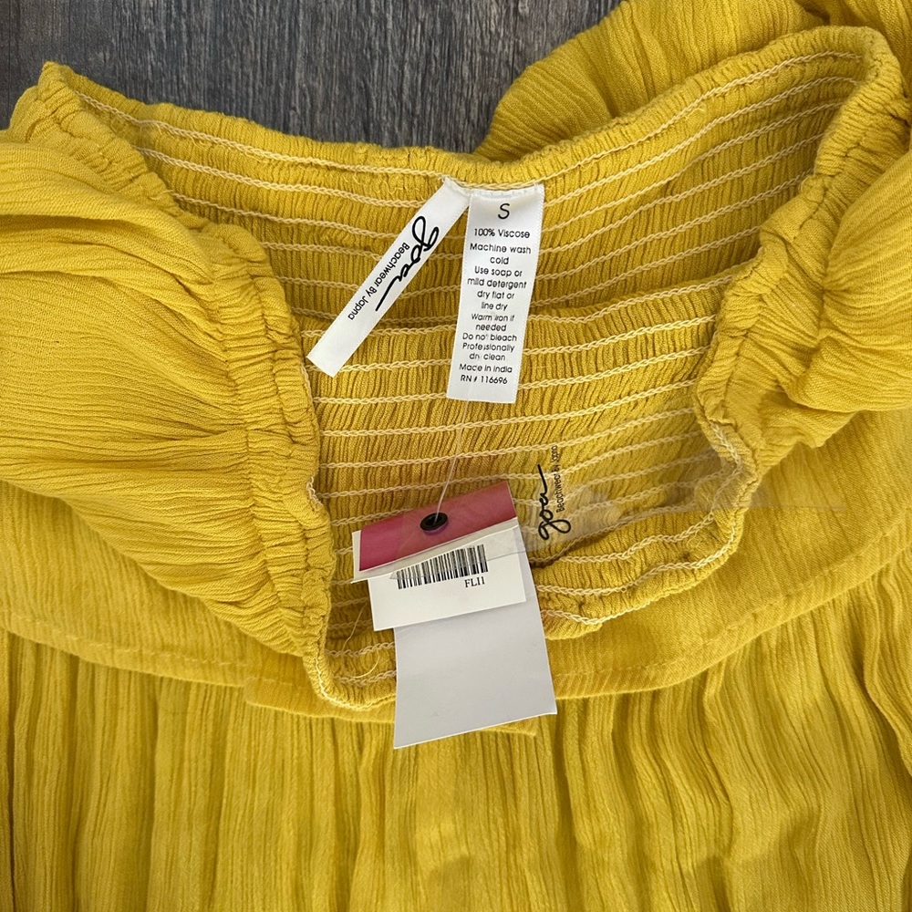 NWT goa beachwear by japna Yellow Off-Shoulder Flowy Jumpsuit - Size S - Picture 2 of 3